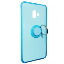 Capa para Samsung Galaxy J6 Plus - Gel Antishock com Suporte de Dedo Azul